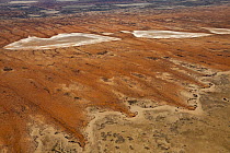 Salt lakes and sand dunes in desert, Sturt Stony Desert, Queensland, Central Australia