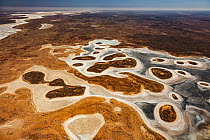 Salt lake with islands, Northern Territory, Australia