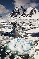 Ice floes and coast, Lemaire Channel, Antarctic Peninsula, Antarctica
