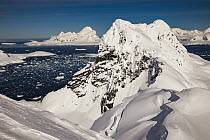 Coastal peaks, Lemaire Island, Paradise Bay, Antarctic Peninsula, Antarctica