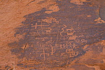 Desert Bighorn Sheep (Ovis canadensis nelsoni) pictograph, Valley of Fire, Nevada