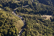 Highway acting as a barrier for wildlife, Laurel Curve, Highway 17, Santa Cruz Mountains, Monterey Bay, California
