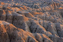 Sandstone rock formations, Badlands National Park, South Dakota