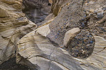 Mosaic Canyon showing 'Mosaic Breccia' embedded in marble, Death Valley National Park, California