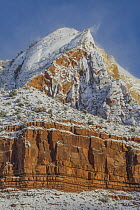 Peak in winter, Zion National Park, Utah