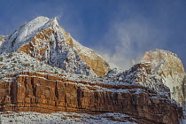 Peak in winter, Zion National Park, Utah