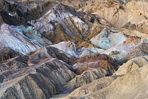 Artist's Pallet showing various colors caused by oxidizing metal in the soil, Death Valley National Park, California