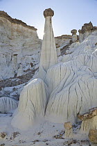 Toadstool hoodoo, white sandstone rock formations, Grand Staircase-Escalante National Monument, Utah