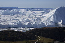 Tourists and icebergs, Ilulissat, Greenland