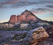 Mountain at sunrise, Pyramid Mountain, Red Rock State Park, New Mexico