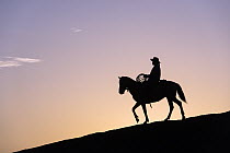 Cowboy at sunset, Rupununi, Guyana