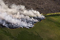 Wildfire on savanna east of Georgetown, East Demerara Conservancy, Guyana