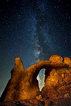 Milky way over arch, Turret Arch, Arches National Park, Utah