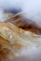 Steaming fumaroles in volcanic area, Kerlingarfjöll, Iceland