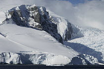 Glacier on coastal mountain, Antarctic Peninsula, Antarctica