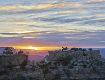 Buttes at sunset, Grand Canyon, Mather Point, Grand Canyon National Park, Arizona