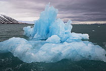 Blue drift ice in fjord, Svalbard, Norway