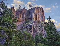 Rock formation, Battleship Rock, Jemez Mountains, Jemez National Recreation Area, New Mexico