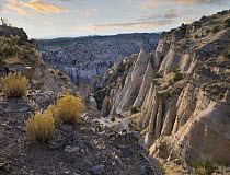 Eroded rocks and valley, Kasha-Katuwe Tent Rocks National Monument, New Mexico