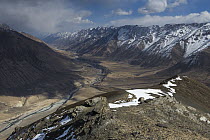 River flowing in mountain valley, Sarychat-Ertash Strict Nature Reserve, Tien Shan Mountains, eastern Kyrgyzstan