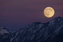 Moonrise over mountains, Ak-Shyirak Range, Sarychat-Ertash Strict Nature Reserve, Tien Shan Mountains, eastern Kyrgyzstan