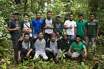 Sumatran Orangutan (Pongo abelii) conflict response unit members, Sumatra, Indonesia
