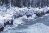 Cliffs with ice in winter, Lake Superior, Tettegouche State Park, Minnesota