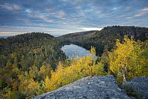 Johnson Lake and distant Lake Superior in autumn, Wolf Ridge Environmental Learning Center, Minnesota