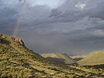 Rainbow over green buttes near Camp Verde, Arizona