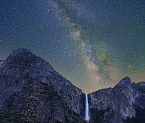 Milky Way over Bridal Veil Falls, Yosemite Valley, Yosemite National Park, California
