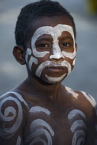 Boy with body paint, Arborek Island, Raja Ampat Islands, Indonesia