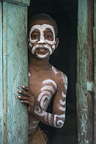 Boy with body paint, Arborek Island, Raja Ampat Islands, Indonesia