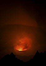 Volcano at night, Mount Nyiragongo, Virunga National Park, Democratic Republic of the Congo