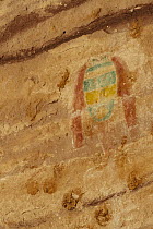 Pictograph made by Ancestral Puebloans, Green Mask Panel, Grand Gulch, Cedar Mesa, Bears Ears National Monument, Utah