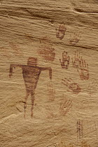 Petroglyphs made by Ancestral Puebloans, Birthing Panel, Grand Gulch, Cedar Mesa, Bears Ears National Monument, Utah