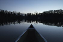 Canoe on lake, Superior National Forest, Minnesota
