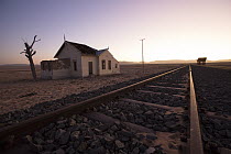 Abandoned train station in desert, Namib-Naukluft National Park, Namibia