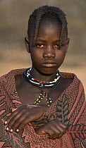 Unmarried Himba girl, Kaokoveld Desert, Namibia