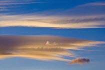 Lenticular clouds at sunset in spring, Patagonia, Argentina