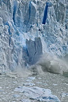 Ice calving off glacier, Lake Argentino, Los Glaciares National Park, Patagonia, Argentina, sequence 3 of 4