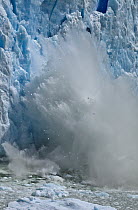 Ice calving off glacier, Lake Argentino, Los Glaciares National Park, Patagonia, Argentina, sequence 4 of 4