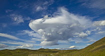 Lenticular and cumulus clouds, Torres del Paine National Park, Patagonia, Chile