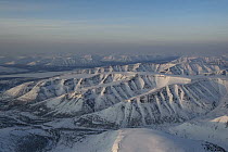 Canyons in plateau in winter, Putoransky State Nature Reserve, Putorana Plateau, Siberia, Russia