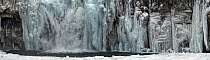 Waterfall in winter, Putoransky State Nature Reserve, Putorana Plateau, Siberia, Russia