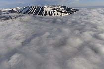 Cloud layer along plateau canyon, Putoransky State Nature Reserve, Putorana Plateau, Siberia, Russia
