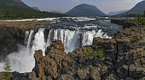 Waterfall in plateau, Putoransky State Nature Reserve, Putorana Plateau, Siberia, Russia