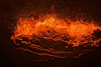Lava inside volcanic crater at night, Erta Ale, Danakil Depression, Ethiopia
