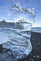 Ice chunk on beack, Jokalsarlon Lagoon, Iceland