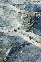 Ice climbers on Skaftafellsjokull Glacier, Skaftafell National Park, Iceland