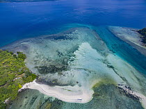 Sand channel, coral reef and island, Papua New Guinea